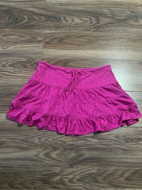 Body Glove Fuchsia Tiered Ruffle Mini Skirt